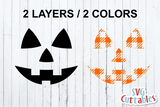 Plaid Pumpkin Face| Halloween SVG Cut File