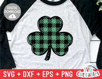 Plaid Scribble Shamrock  | St. Patrick's Day Cut File