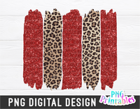 Red and Leopard Brush Strokes | PNG Sublimation File