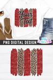 Red and Leopard Brush Strokes | PNG Sublimation File