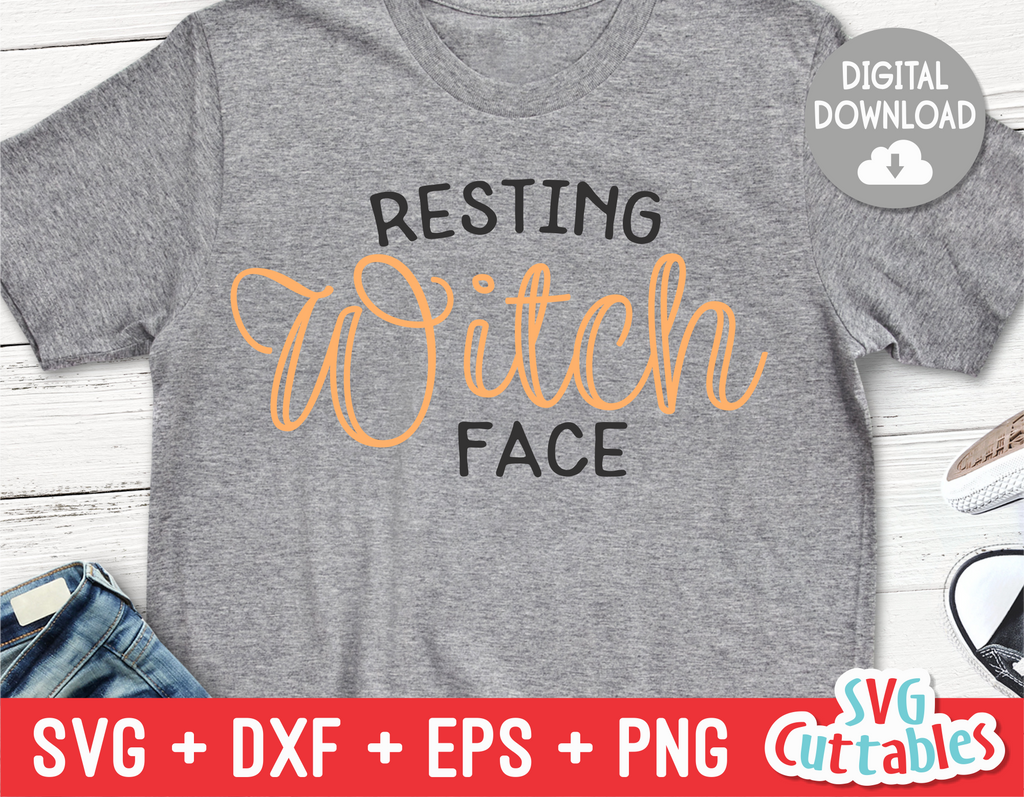 Resting Witch Face | Halloween SVG Cut File