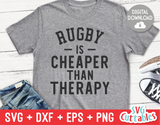 Rugby Is Cheaper Than Therapy | Rugby Cut File
