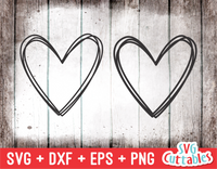 Scribble Hearts  | SVG Cut File