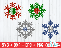 Snowflake Monogram frame, Christmas svg
