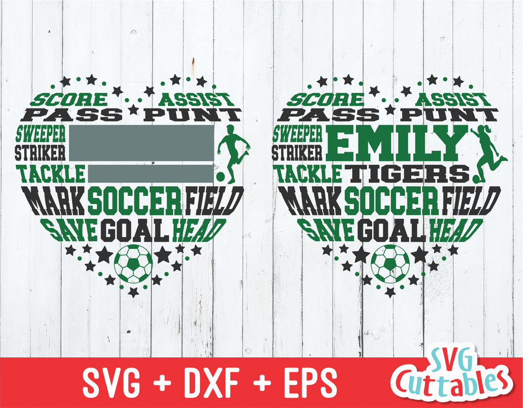 Soccer Heart Subway Art, Girls / Boys version, SVG Template