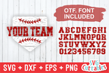 Split Home Plate Baseball / Softball Distressed | SVG Cut File
