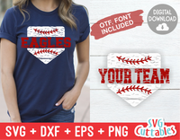 Split Home Plate Baseball / Softball Distressed | SVG Cut File