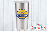 Split Patterned Paw Prints svg cut file