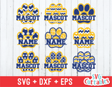 Split Patterned Paw Prints svg cut file