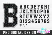 Glitter PNG Alphabet | Black and Silver