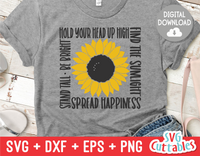 Spread Happiness  |  Sunflower SVG Cut File