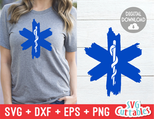 Star of Life Paint Strokes | Paramedic EMS EMT | SVG Cut File
