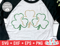 Three Shamrocks  | St. Patrick's Day Cut File