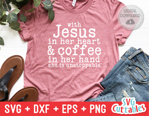 With Jesus In Her Heart | SVG Cut File