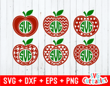 Apple, Teacher Apple Monogram Frames set of six