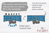 Band svg Cut File - Percussion Dad Template 0018