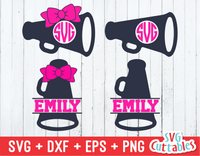 Cheer Megaphone | Monogram Frame | SVG Cut File