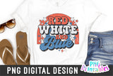 Red White and Blue png - Fourth of July png - Print File - July 4th Sublimation Design - Patriotic png