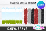 Brush Stroke Canva Frame Template - Drag and Drop - Sublimation - Editable Canva Frame