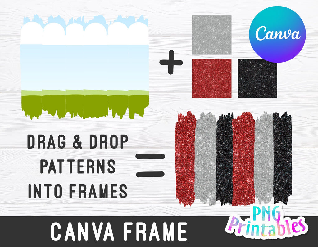 Brush Stroke Canva Frame Template - Drag and Drop - Sublimation - Editable Canva Frame