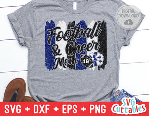 Football and Cheer Mom svg - Football Mom Cut File - svg - dxf - eps - png - Cheer Mom - Brush Stroke