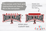 Band svg Cut File - Drum Major Template 006 - svg - eps - dxf - png - Marching Band