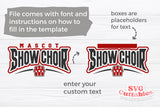 Show Choir svg Cut File - Choir Template 0011- svg - eps - dxf - png - Marching Band