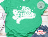 Fifth Grade svg - 5th Grade Retro Swoosh Cut File - Teacher
