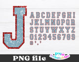 Glitter Sport Alphabet png - Light Blue and Red Alphabet