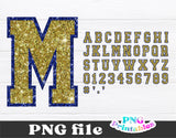 Glitter Sport Alphabet png - Gold and Blue Alphabet