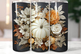 Fall Floral 20 oz Skinny Tumbler png Design - Sublimation Tumbler Wrap