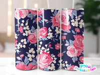 Floral 20 oz Skinny Tumbler png Design - Sublimation Tumbler Wrap