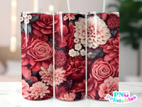 Floral 20 oz Skinny Tumbler png Design - Sublimation Tumbler Wrap