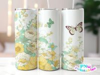 Floral 20 oz Skinny Tumbler png Design - Sublimation Tumbler Wrap