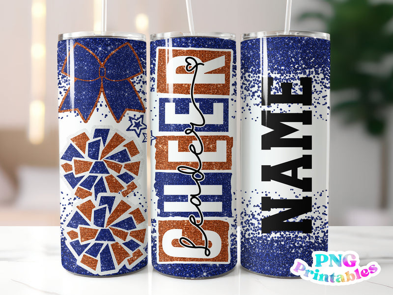 Cheer Glitter 20 oz Skinny Tumbler png Design Cheerleader