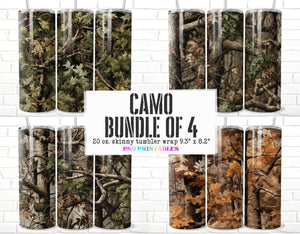 Camo Tumbler Wrap Bundle 1 20 oz Skinny Tumbler png Bundle - Sublimation Tumbler Wrap