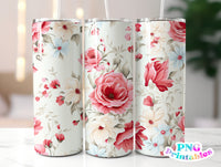 Floral 20 oz Skinny Tumbler png Design - Sublimation Tumbler Wrap