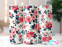 Floral 20 oz Skinny Tumbler png Design - Sublimation Tumbler Wrap