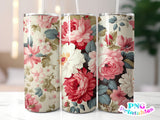 Floral 20 oz Skinny Tumbler png Design - Sublimation Tumbler Wrap