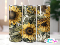 Sunflower 20 oz Skinny Tumbler png Design - Sublimation Tumbler Wrap