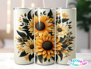 Sunflower 20 oz Skinny Tumbler png Design - Sublimation Tumbler Wrap