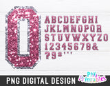 Sequin Sport Alphabet png Pink and silver