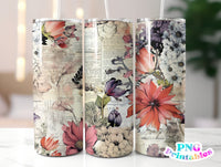 Floral 20 oz Skinny Tumbler png Design