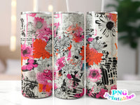 Punk Rock Floral 20 oz Skinny Tumbler png Design