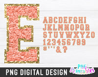 Chenille Alphabet png - Peach Alphabet