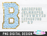 Chenille Alphabet png - Light Blue Alphabet
