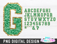 Chenille Alphabet png - Green Alphabet