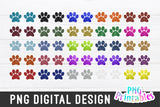 Glitter Paw Prints png Bundle - Paw Print png - Print File - Glitter Sublimation Design
