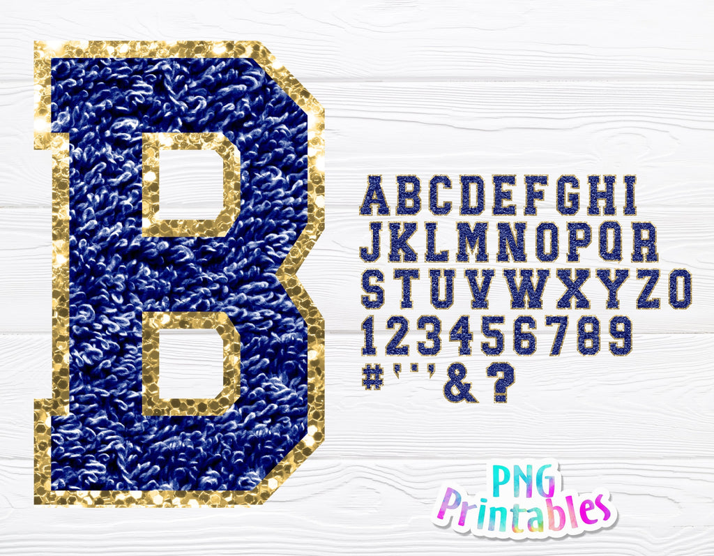 Chenille Alphabet png - Royal Blue Alphabet