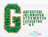 Chenille Alphabet png - Dark Green Alphabet